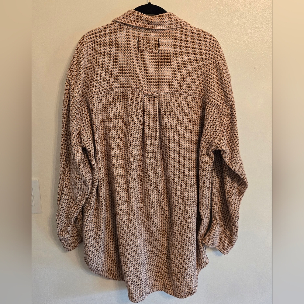 We The Free Womens Freddie Menswear Plaid Cotton Oversized Shirt Large - Picture 5 of 11